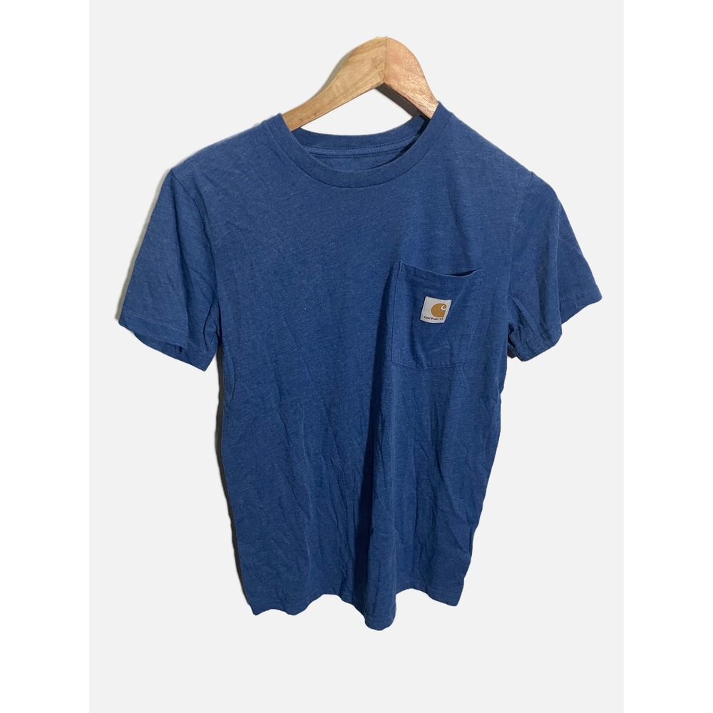 Carhartt Pocket Tee Kids Large 14-16 Blue Short Sleeve Cotton Blend TK6375-B